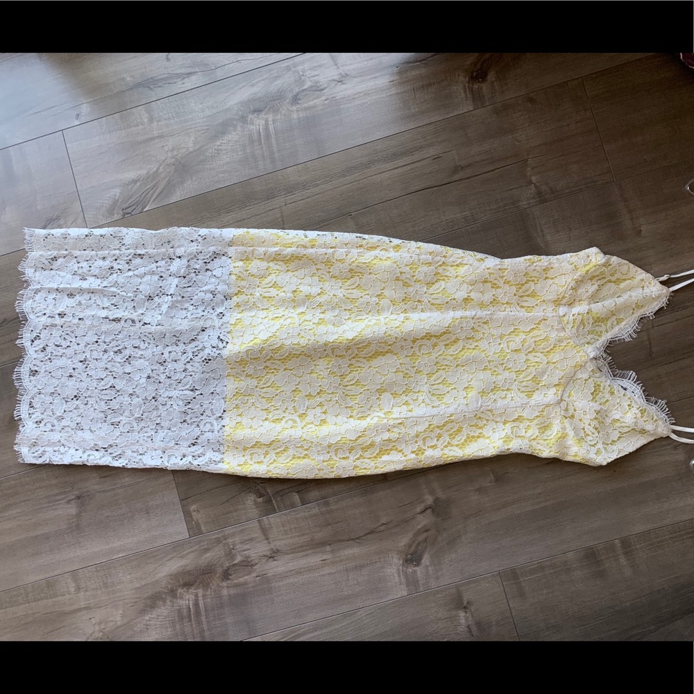 Bardot lace midi dress
